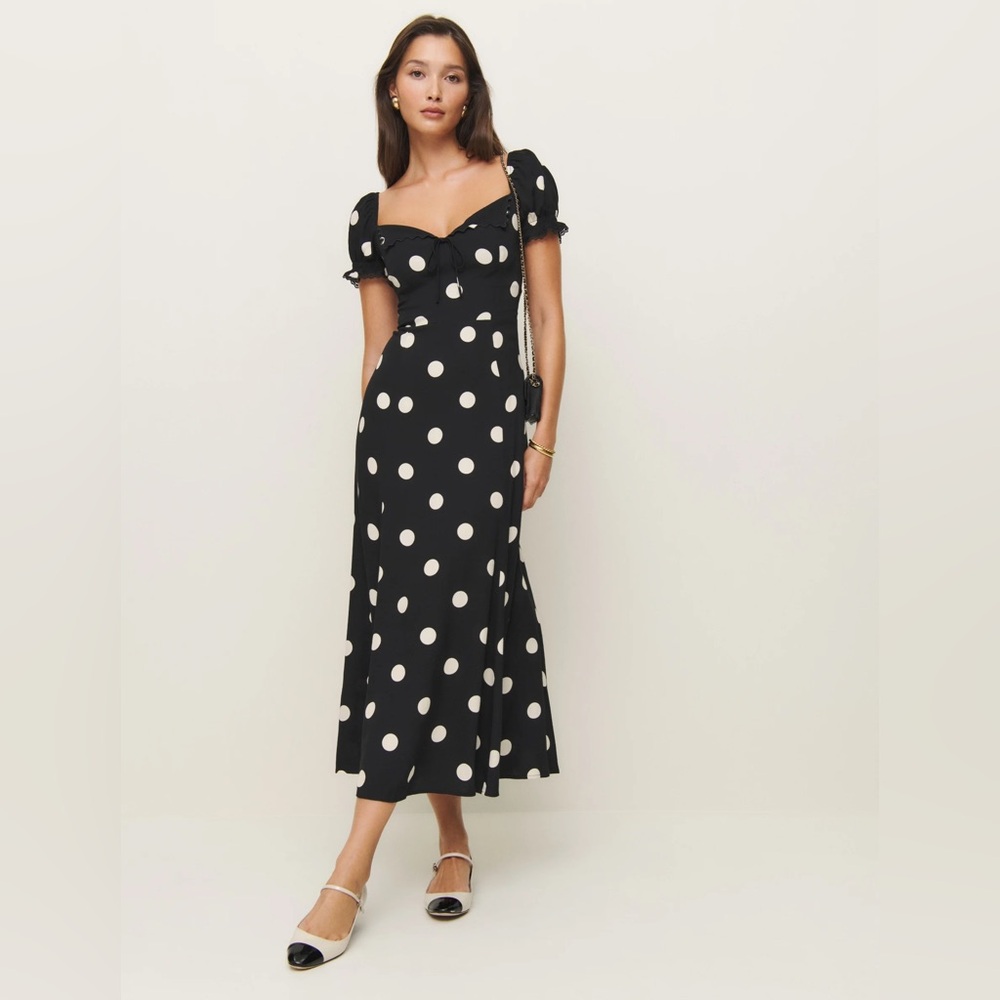 Reformation Shyla Dress in moon dot NWT